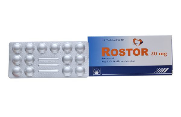 Rostor 20mg trị tăng mỡ máu (2 vỉ x 14 viên)
