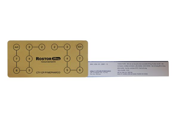 Rostor 20mg trị tăng mỡ máu (2 vỉ x 14 viên)
