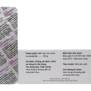 Doniwell Tab 25mg trị tâm thần phân liệt (10 vỉ x 10 viên)
