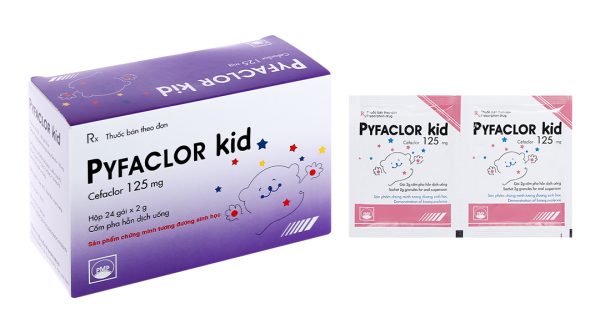 Cốm pha hỗn dịch uống Pyfaclor Kid 125mg trị nhiễm khuẩn hô hấp (24 gói x 2g)