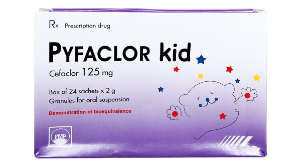 Cốm pha hỗn dịch uống Pyfaclor Kid 125mg trị nhiễm khuẩn hô hấp (24 gói x 2g)