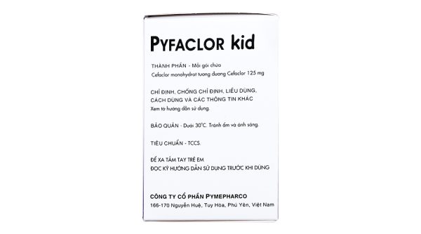 Cốm pha hỗn dịch uống Pyfaclor Kid 125mg trị nhiễm khuẩn hô hấp (24 gói x 2g)