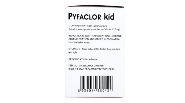 Cốm pha hỗn dịch uống Pyfaclor Kid 125mg trị nhiễm khuẩn hô hấp (24 gói x 2g)