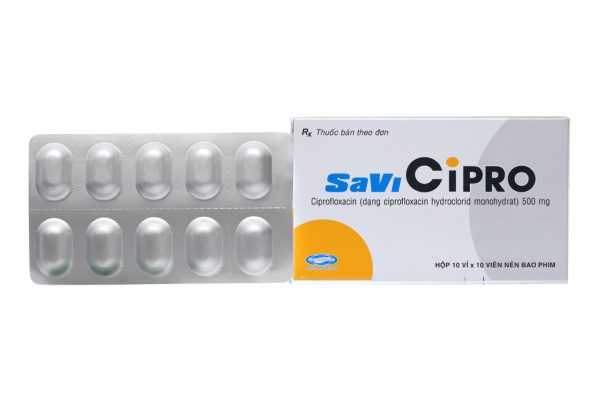 SaviCipro 500mg trị nhiễm khuẩn (10 vỉ x 10 viên)