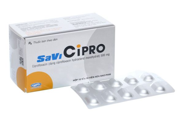 SaviCipro 500mg trị nhiễm khuẩn (10 vỉ x 10 viên)