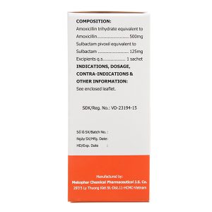 Thuốc bột Sumakin 500/125 trị nhiễm khuẩn (12 gói x 3g)