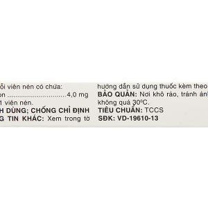 Medisolone 4mg thuốc chống viêm (3 vỉ x 10 viên)