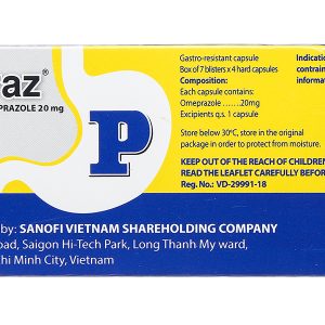 Mepraz 20mg phòng và trị loét dạ dày, tá tràng (7 vỉ x 4 viên)