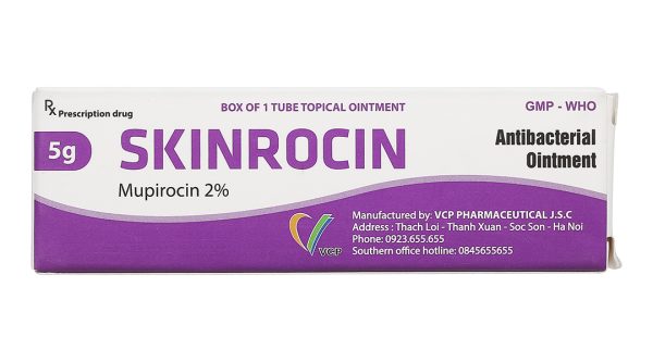 Thuốc mỡ bôi da Skinrocin VCP 2% điều trị nhiễm khuẩn ngoài da tuýp 5g
