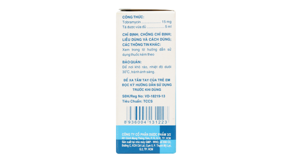 Thuốc nhỏ mắt Tobcol trị nhiễm khuẩn ngoài nhãn cầu chai 5ml