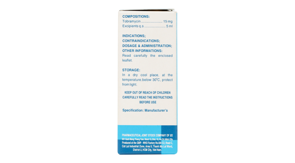 Thuốc nhỏ mắt Tobcol trị nhiễm khuẩn ngoài nhãn cầu chai 5ml