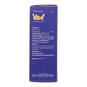 Thuốc nhỏ mắt Vitol 0.18% giảm khô mắt lọ 12ml