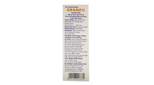 Thuốc tiêm Eranfu 250mg/5ml điều trị ung thư vú ở phụ nữ sau mãn kinh (2 bơm tiêm x 5ml)