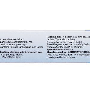 Rosepire 3mg/0.03mg thuốc tránh thai hằng ngày (1 vỉ x 28 viên)