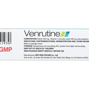 Venrutine trị trĩ, xuất huyết dưới da, vết bầm máu, suy tĩnh mạch (3 vỉ x 10 viên)