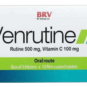 Venrutine trị trĩ, xuất huyết dưới da, vết bầm máu, suy tĩnh mạch (3 vỉ x 10 viên)