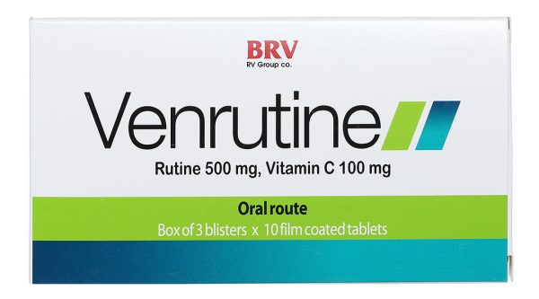 Venrutine trị trĩ, xuất huyết dưới da, vết bầm máu, suy tĩnh mạch (3 vỉ x 10 viên)