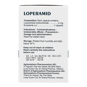 Loperamid Agimexpharm 2mg trị hàng đầu trong tiêu chảy cấp (10 vỉ x 10 viên)