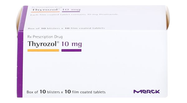 Thyrozol 10mg trị bệnh lý tuyến giáp (10 vỉ x 10 viên)