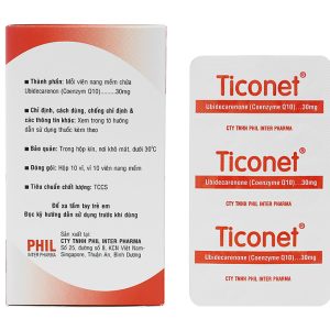 Ticonet 30mg hỗ trợ duy trì sức khỏe tim mạch (10 vỉ x 10 viên)