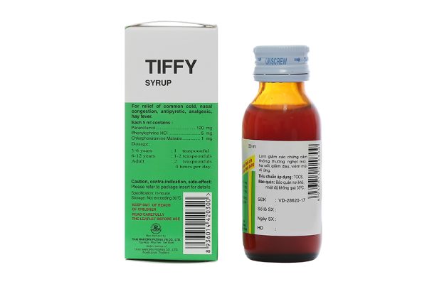 Tiffy Syrup làm giảm các triệu chứng cảm chai 30ml