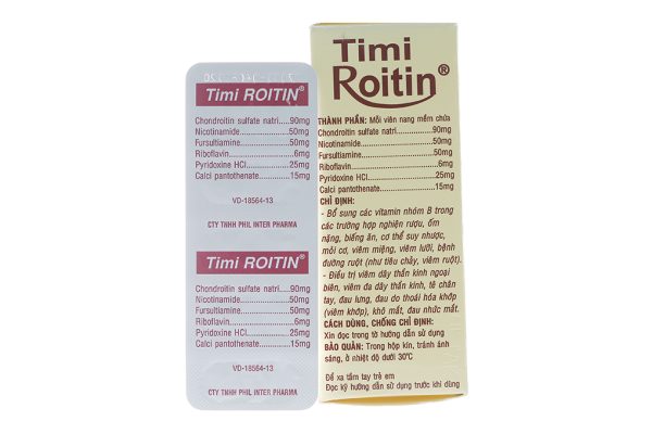 Timi Roitin trị viêm dây thần kinh, thoái hóa khớp (24 vỉ x 5 viên)