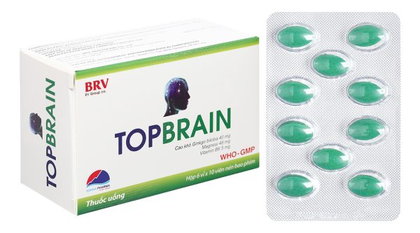 Topbrain giúp tăng tuần hoàn máu, cải thiện thiểu năng tuần hoàn não (6 vỉ x 10 viên)