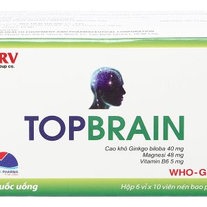 Topbrain giúp tăng tuần hoàn máu, cải thiện thiểu năng tuần hoàn não (6 vỉ x 10 viên)