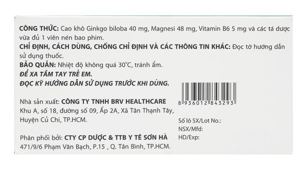 Topbrain giúp tăng tuần hoàn máu, cải thiện thiểu năng tuần hoàn não (6 vỉ x 10 viên)