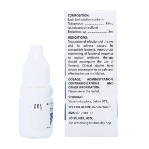 Dung dịch nhỏ mắt Torexvis 0.3% trị nhiễm khuẩn mắt lọ 5ml