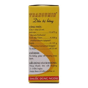 Dầu bôi Trancumin trị bỏng, mau lành vết thương chai 25ml