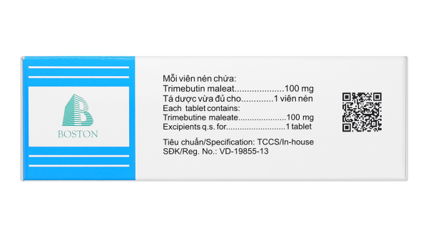 Trimeboston 100mg trị rối loạn chức năng đường tiêu hóa và ống mật (5 vỉ x 10 viên)