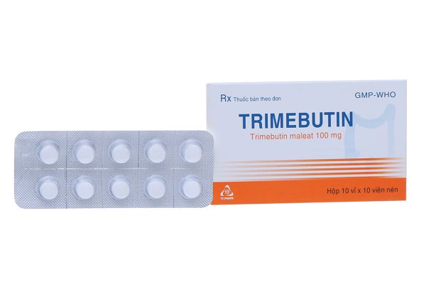 Trimebutin TV.Pharm 100mg trị các chứng rối loạn chức năng tiêu hóa (10 vỉ x 10 viên)