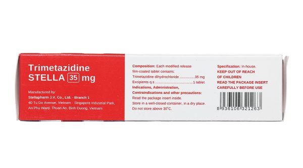 Trimetazidine Stella 35mg trị đau thắt ngực (3 vỉ x 10 viên)