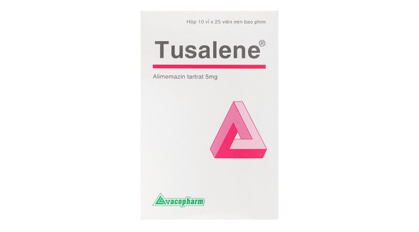 Tusalene 5mg trị triệu chứng các dạng dị ứng, ho khan, mất ngủ (10 vỉ x 25 viên)