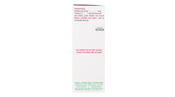Tusalene 5mg trị triệu chứng các dạng dị ứng, ho khan, mất ngủ (10 vỉ x 25 viên)