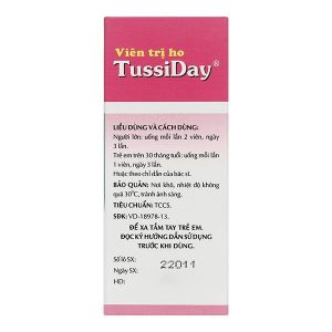 TussiDay trị các chứng ho, đau họng, sổ mũi, cảm cúm (10 vỉ x 10 viên)