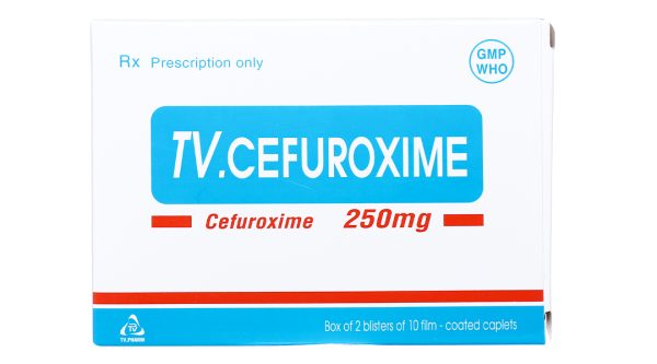 TV.Cefuroxime 250mg trị nhiễm khuẩn thể nhẹ đến vừa (2 vỉ x 10 viên)