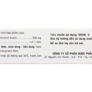 TV.Cefuroxime 500mg trị nhiễm khuẩn (3 vỉ x 10 viên)