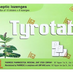 Viên ngậm Tyrotab sát khuẩn, trị viêm họng (10 vỉ x 8 viên)