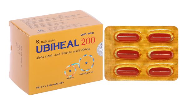 Ubiheal 200 trị rối loạn cảm giác do bệnh thần kinh đái tháo đường (5 vỉ x 6 viên)