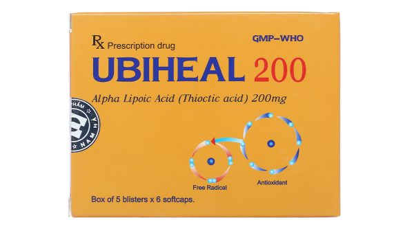 Ubiheal 200 trị rối loạn cảm giác do bệnh thần kinh đái tháo đường (5 vỉ x 6 viên)