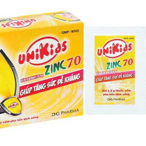 Cốm pha hỗn dịch uống Unikids Zinc 70 điều trị tiêu chảy cấp và mạn tính (24 gói x 1.5g)