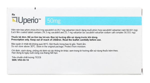 Uperio 50mg trị suy tim (2 vỉ x 14 viên)