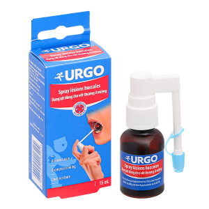 Chai xịt URGO Spray Lésions Buccales dùng cho vết thương ở miệng hộp 15ml