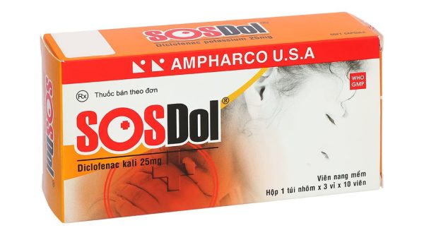 Sosdol 25mg giảm đau, kháng viêm xương khớp (3 vỉ x 10 viên)