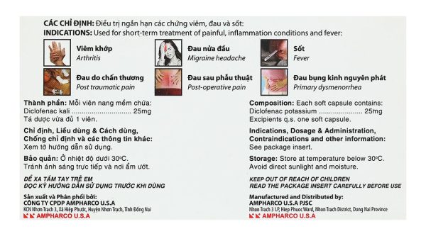 Sosdol 25mg giảm đau, kháng viêm xương khớp (3 vỉ x 10 viên)