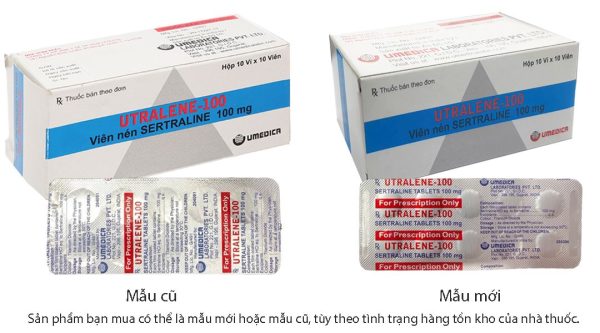 Utralene-100 trị chứng trầm cảm, rối loạn ám ảnh cưỡng bức (10 vỉ x 10 viên)