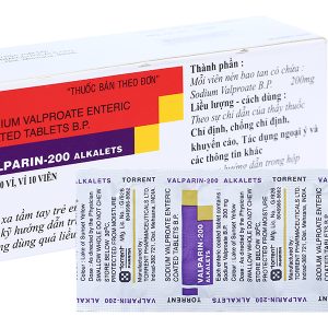 Valparin-200 Alkalets trị động kinh (10 vỉ x 10 viên)