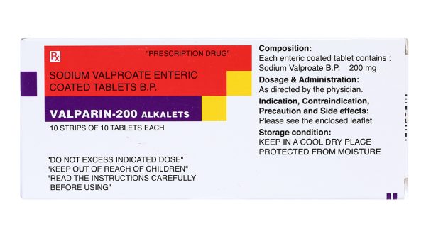 Valparin-200 Alkalets trị động kinh (10 vỉ x 10 viên)